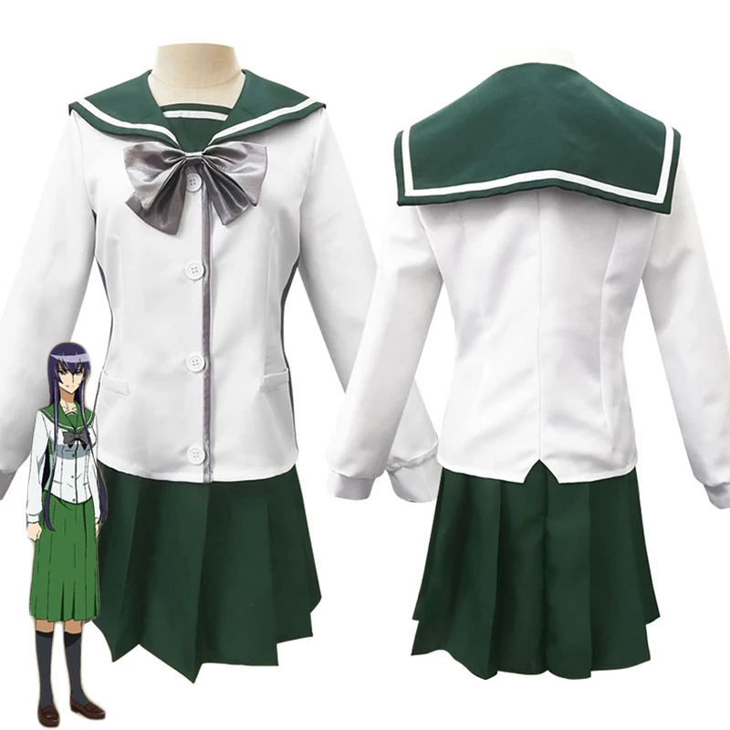 

Anime Highschool of the Dead Busujima Saeko Cosplay Costume Adult Women Girls JK Skirt Suit Halloween Uniform