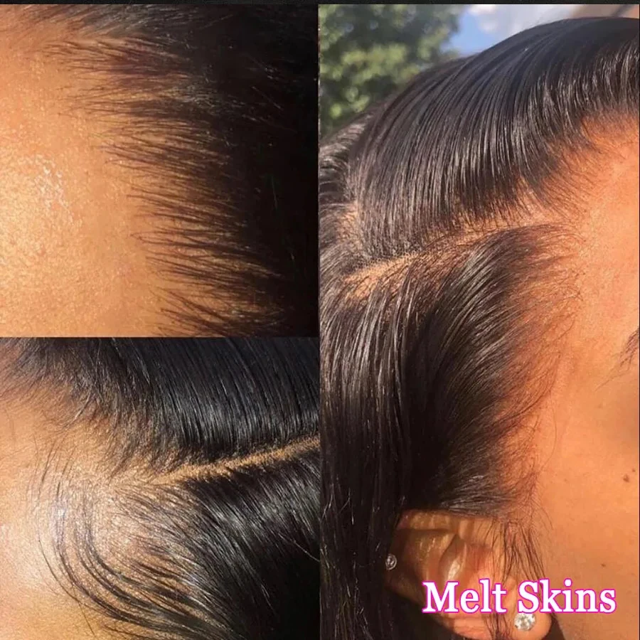 Melt Skins HD Lace Frontal 13x4 13x6 Invisible HD Lace Full Frontal Only Pre Plucked Natural Hairline Straight 100% Human Hair