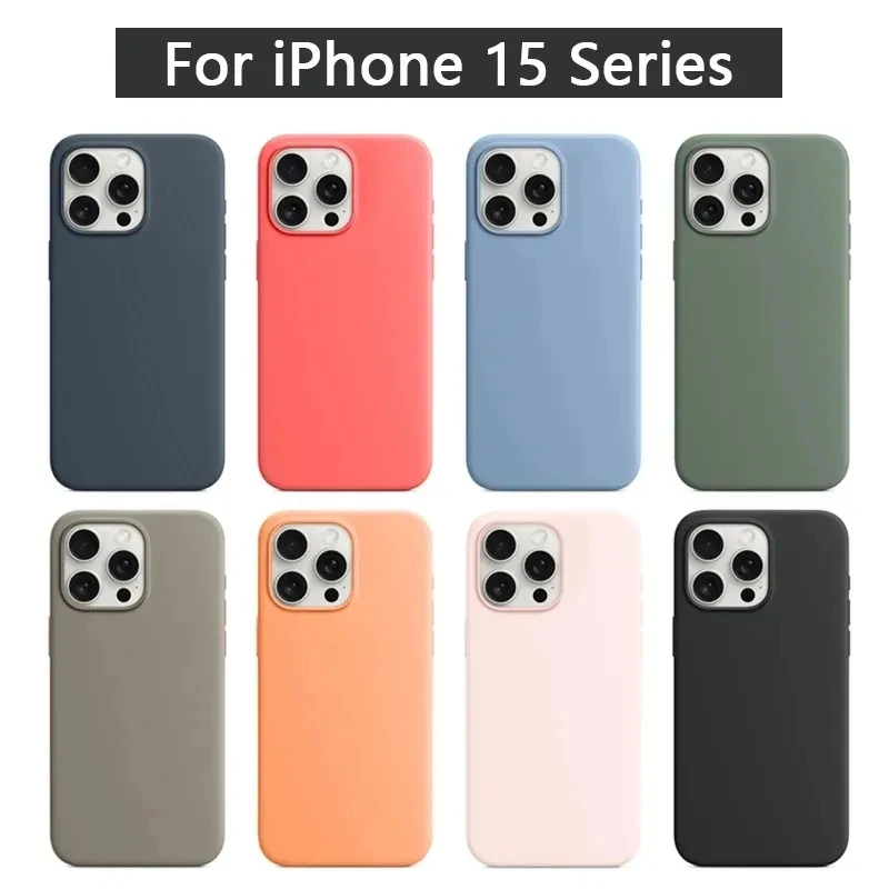 

New Original liquid Silicone Magnetic Case For iPhone 15Pro Max 15Plus 15 For MagSafing Wireless Charging Protect With box Case