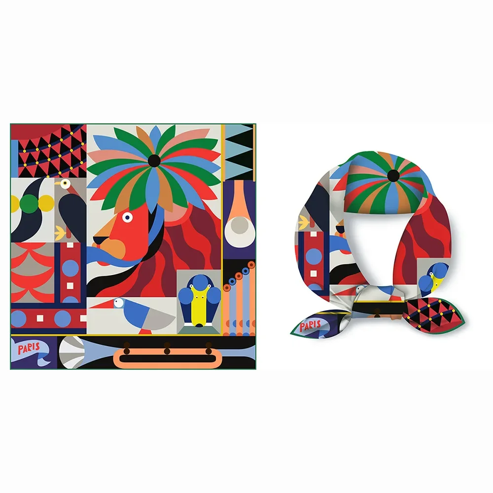 53cm Silk Square Scarf Women Satin Bandana Print Scarves Head Band Fashion Lady Hair Shawl Wrap Female Neckerchief Hijab 5
