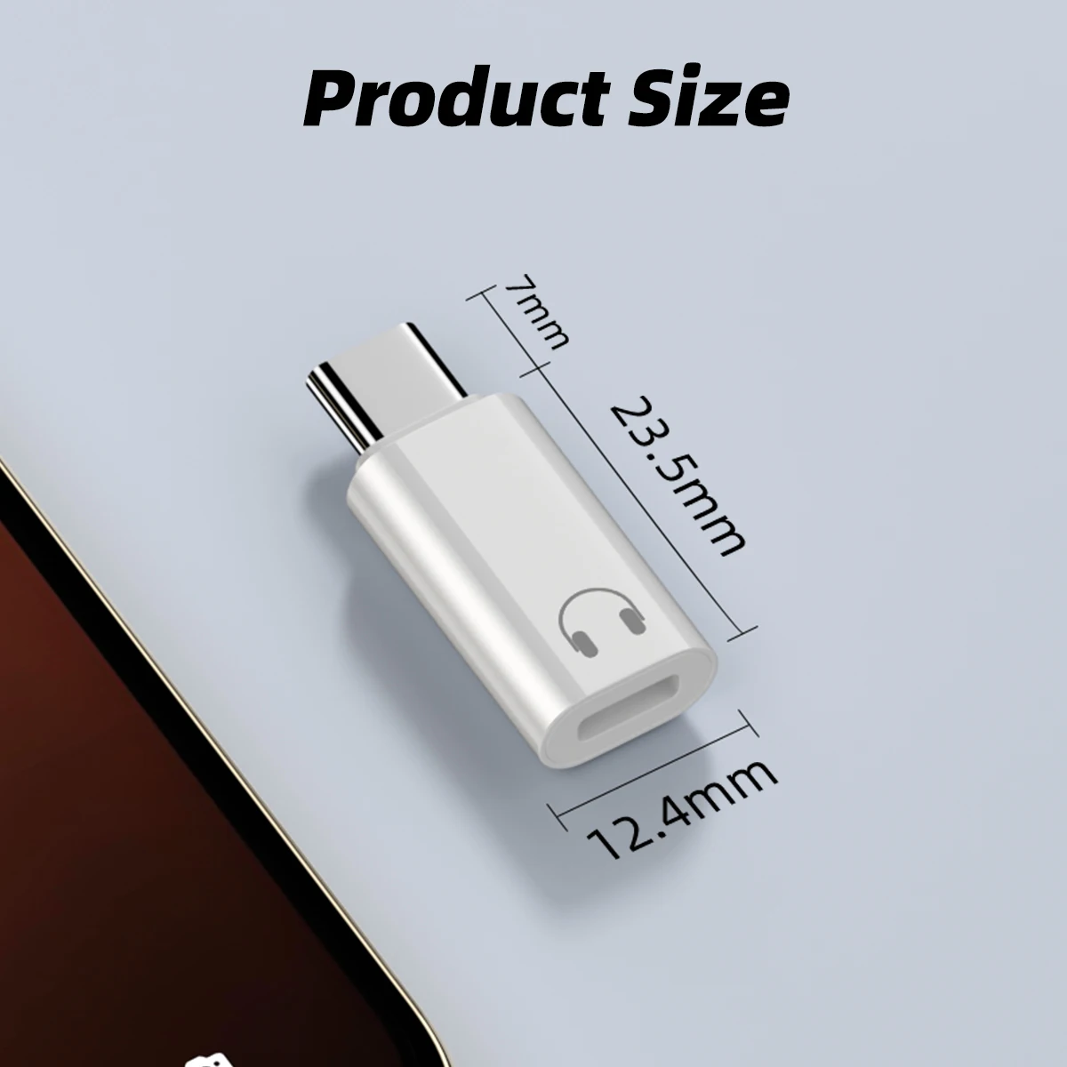 USB-C to Lightning Earphone Audio Adapter for iPhone - Wired Headset Audio Converter