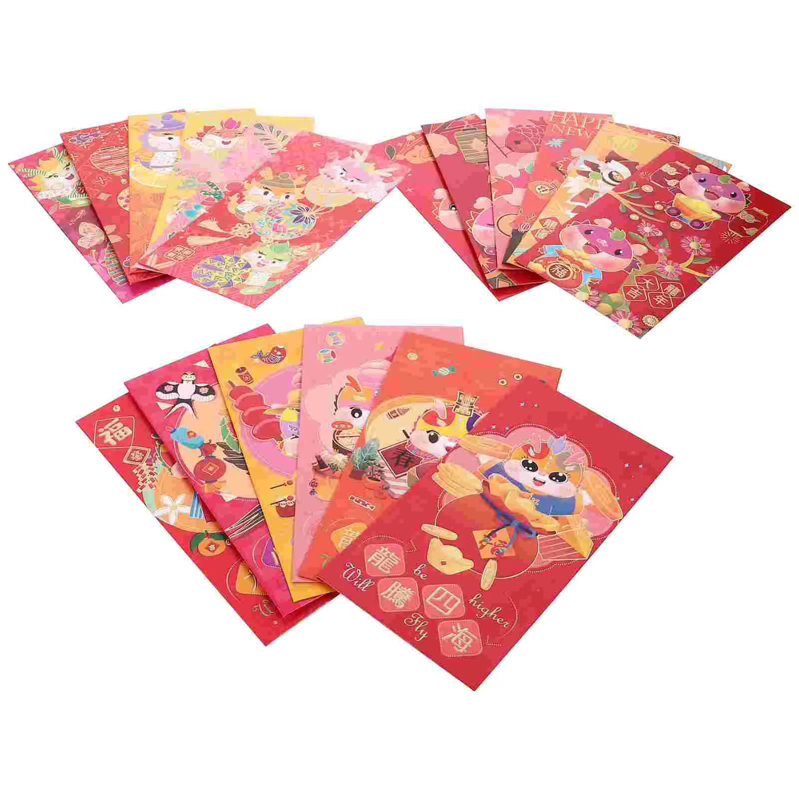 

Chinese Red Envelopes New Year Hong Bao 2024 Year Dragon Red Packets Lai See Luck Money Bag Spring Festival Envelopes New Year