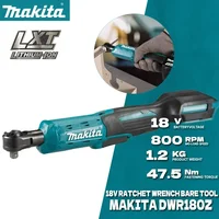 Clé à cliquet sans fil MAKITA DWR180Z 18V LXT, entraînement de 6,35 mm, 800 tr/min, 47,5 N·m, clé à angle, clé à douille, outils électriques DWR180 1