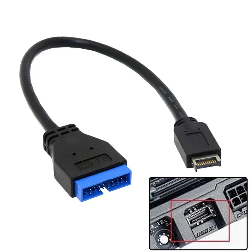 USB 3.1 유형 E 전면 패널 헤더-USB 3.0 19핀 수 마더보드 연장 케이블..