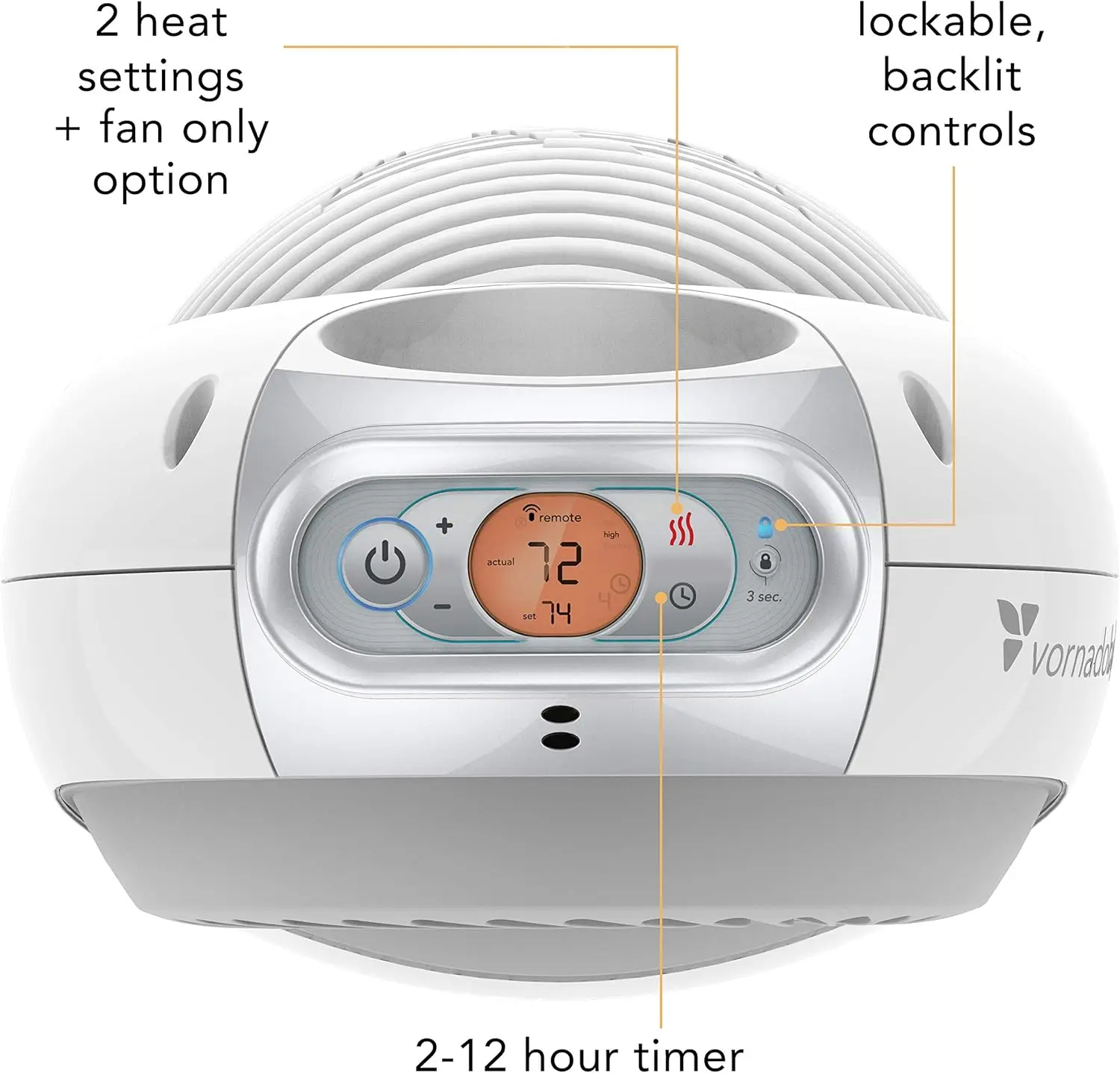 Nursery Space Heater, 1200W with Adjustable Thermostat, Electric Heater for Baby with Locking Controls, Tipover Protection, Safe