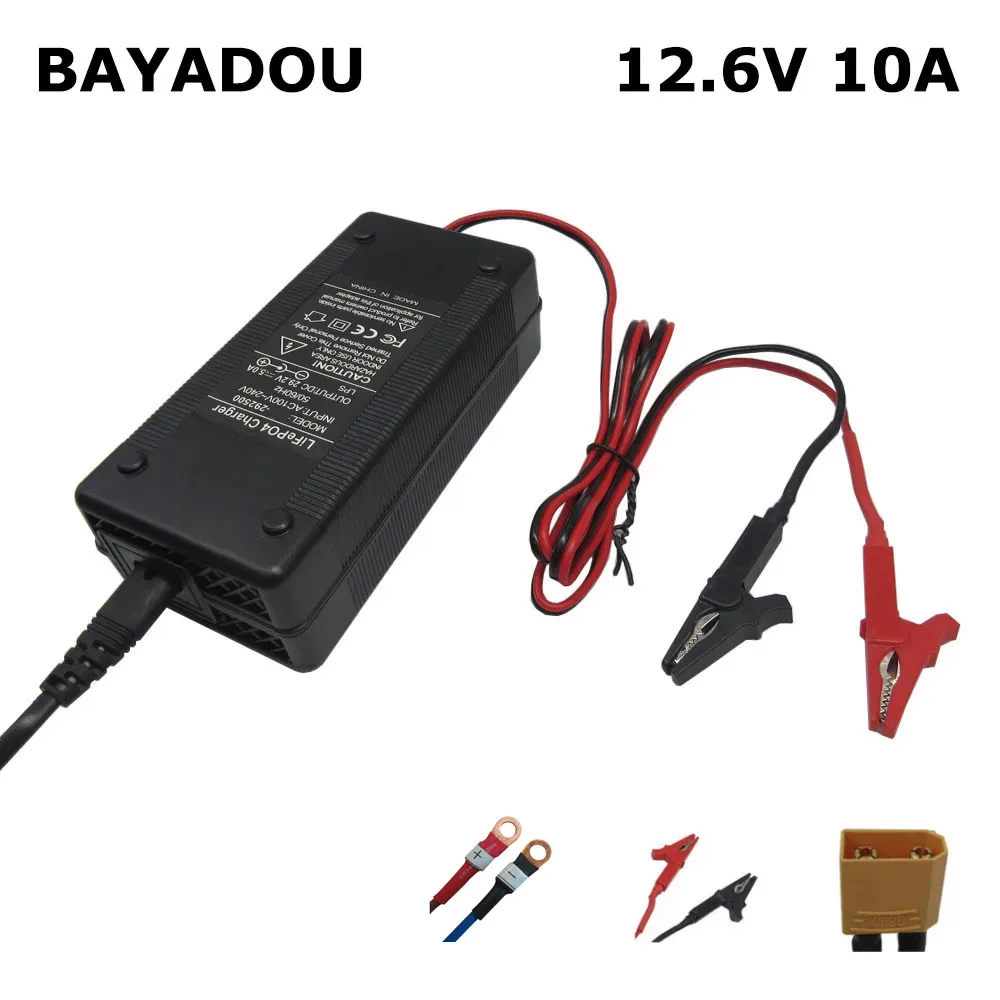 SJT150E 리튬 배터리 충전기, 12.6V, 12 V, 10A, 10.8V, 11.1V, 12 V, 3S 스쿠터 차량용, 태양열 리튬 이온 리포 고속 충전기, 선풍기 포함