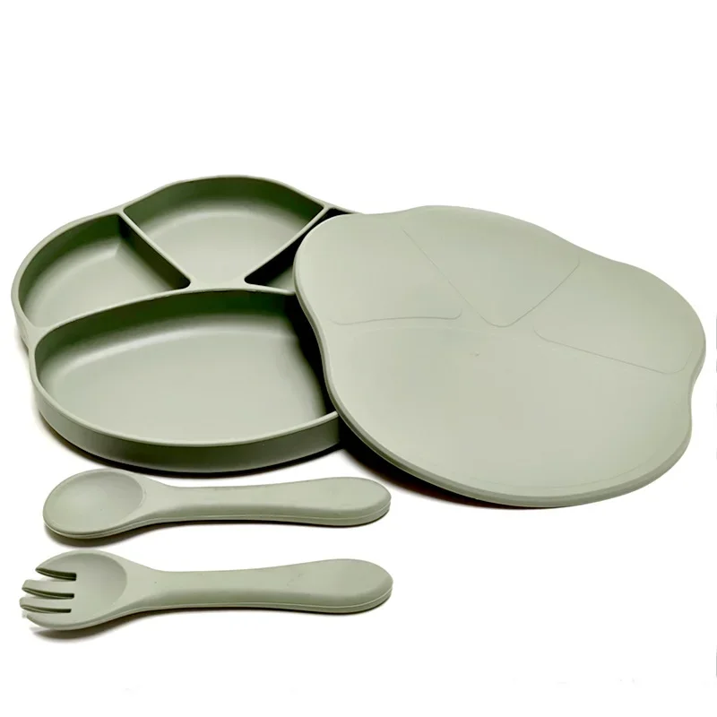 Silicone Children's Meal Plate Supplemental Meal Plate Children's Suction Cup Silicone Meal Plate Drop-proof Suction Cup Bowl 4