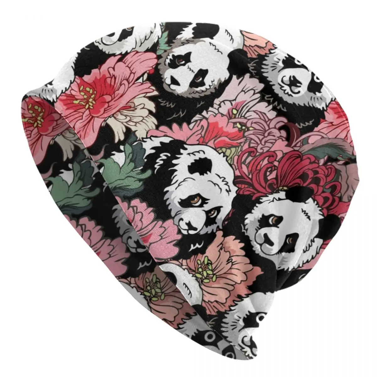 

Because Panda Flower Skullies Beanies Hat Bear Cute Animal Autumn Winter Men Women Outdoor Cap Warm Head Wrap Bonnet Knitted Hat