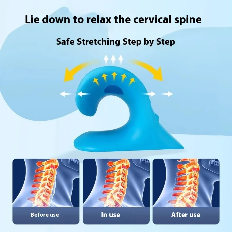 C-shaped Neck Shoulder Stretcher Relaxer Cervical Chiropractic Traction Device Pillow for Relief Cervical Spine Traction Tools