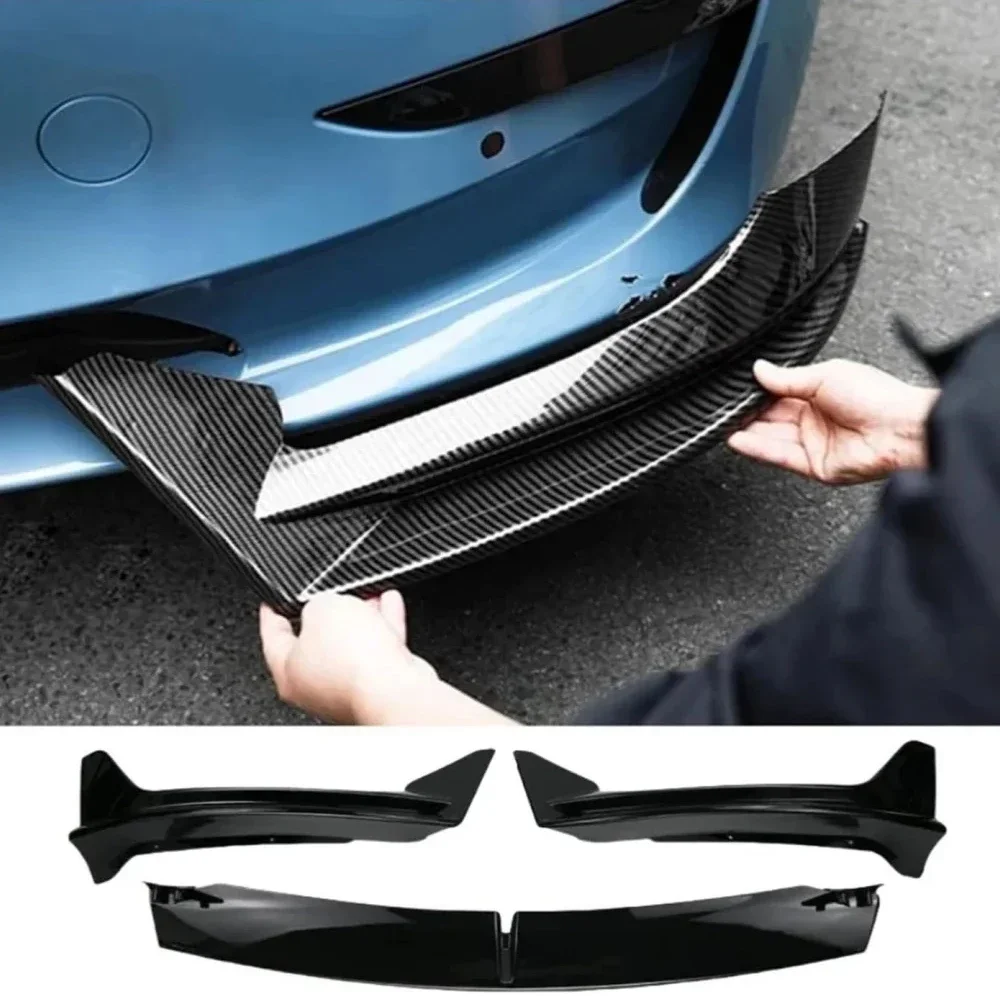 車 フロントバンパー ディフューザー ボディキット スポイラー ガード フォルクスワーゲン ゴルフ 7 7.5 MK7 MK7.5 tsi tdi 標準 2012-2020 3個&frasl;セット 車用フロントバンパー スプリッター リップ ディフューザー