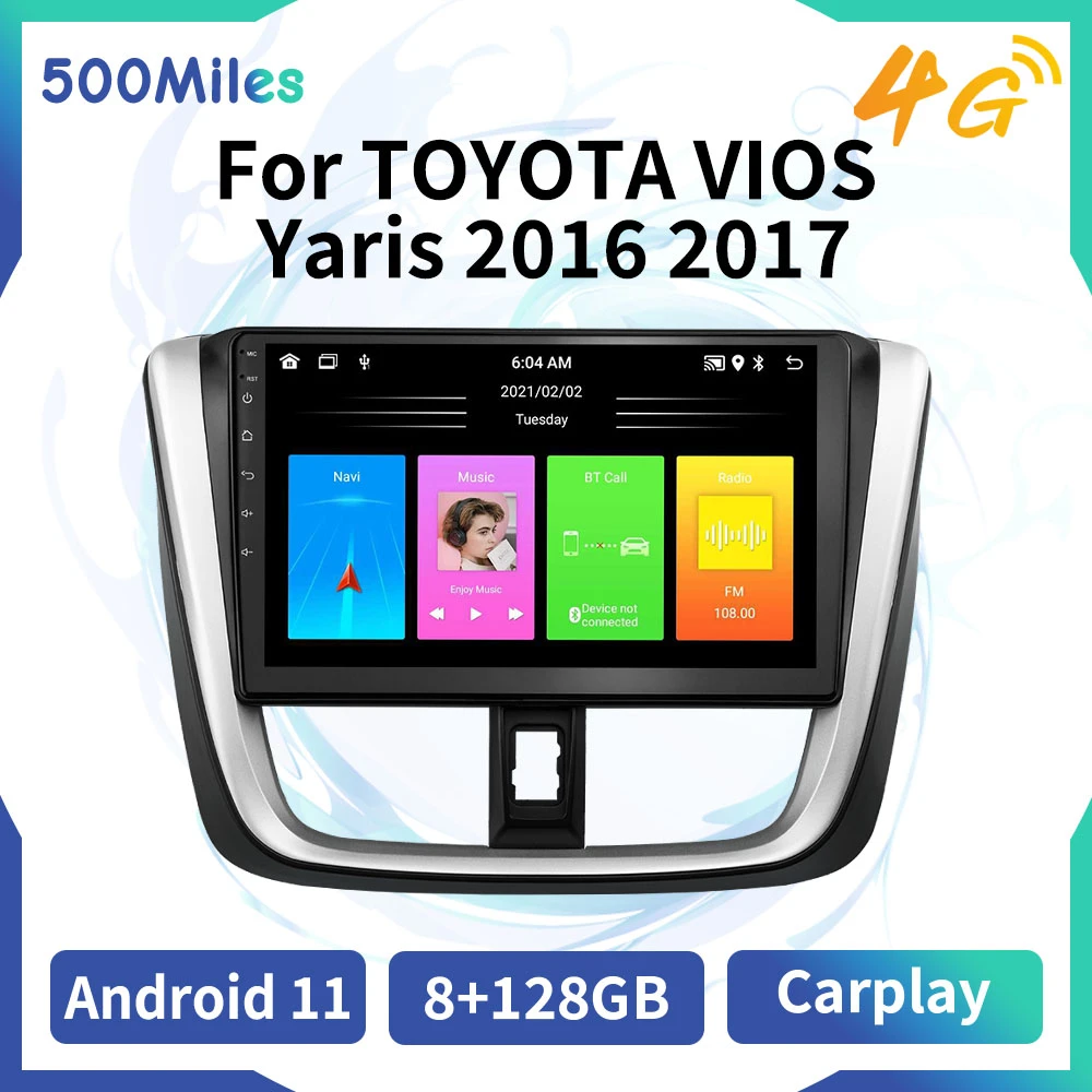 2 Din Android Car Radio For TOYOTA VIOS Yaris 2016 2017 WIFI GPS