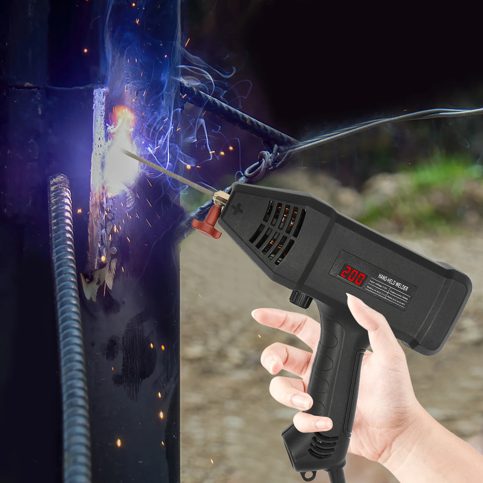 Electric Welding Machine MY-DHJ Manual Welder Kit Digital Arc Welder with Toolbox Welding Helmet Welding Brush And Rod 4