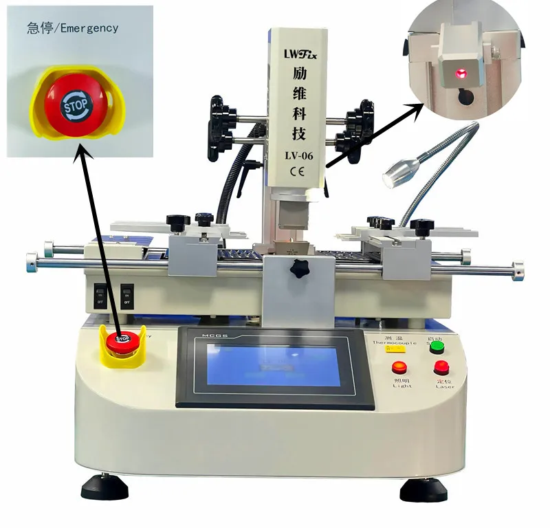 LV-06 Hot Air BGA Chips Rework Station Touch Screen 3 Independent Heater Temperature Zones SMD PCB Soldering Repairing Machine 5