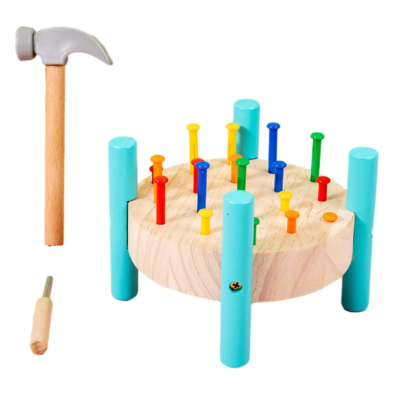 

Pounding Bench Montessori Toy Hand Eye Coordination Learning Activities Educational Toy for Thanksgiving Kids Holiday Gift
