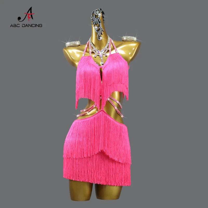 Dance Dress New Latin Dance Dress Competition Sexy Women Ball Party Performance Clothes Girl Kid Prom Costume Ladies Line Suit Practice Wear