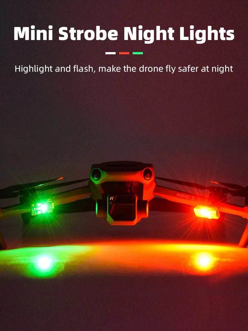 Mini Strobe Night Lights Highlight and flash, make the drone fly safer at night .