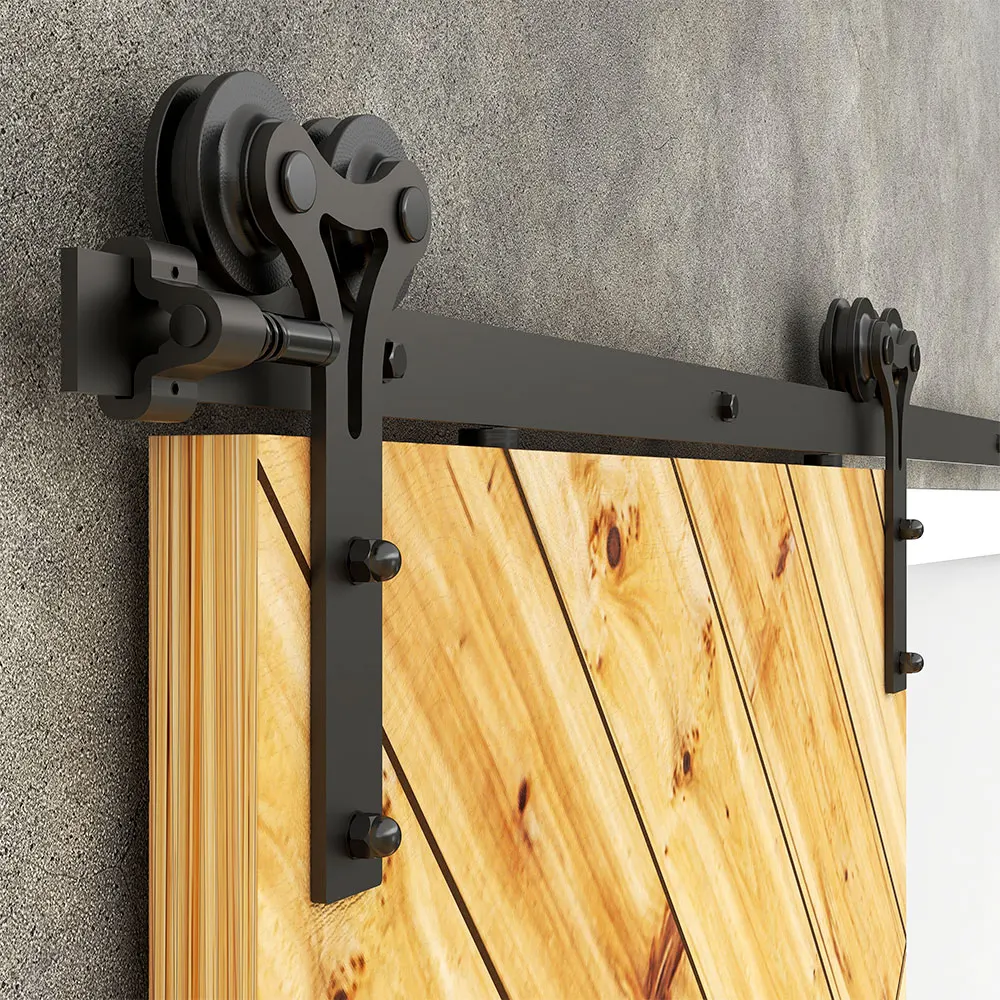 Sliding Barn Door Hardware Kit Heavy Duty Smoothly and Silently Easy to Install Fit Single Door Panel Single Y-Shaped Style