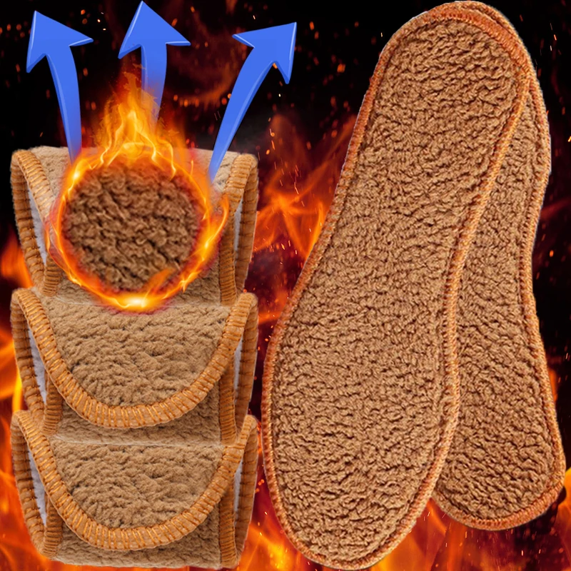 

Winter Thermal Insoles Women Men Self Heated Plush Shoe Pads Warm Heating Thickening Shoes Insert Feet Care Wool Thicken Padding