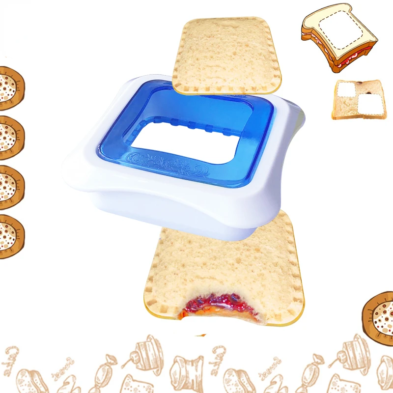 2 Pk Sandwich Cutter, Sealer and Decruster for Kids - Make Round and Square DIY Pocket Sandwiches - Non Toxic, BPA Free, Food Grade Mold - Durable, Po