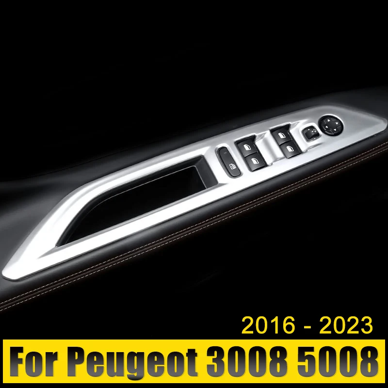 

Автомобильные аксессуары для Peugeot 3008 5008 GT 2016 2017 2018 2019 2020 2021 2022, стеклоподъемное стекло, панель переключателя, кнопки, крышки
