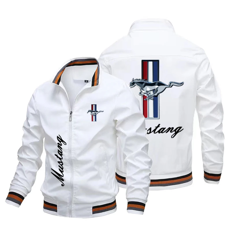 Ford Mustang - Men's Motorcycle Sports Jacket, High Quality Casual Baseball Jacket, Fashionable, Outdoor, 2024