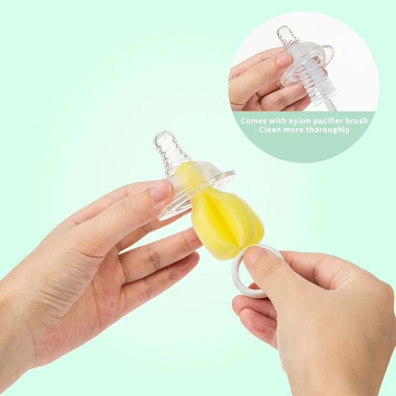 Bottle cleaning brush 5PCS Nipple Straw Cleaning Brush made of sponge and nylon for safe and efficient cleaning