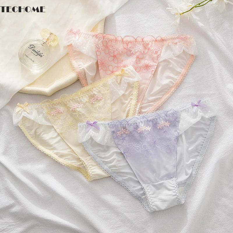 New Flower Women Briefs Wedding Panties Women's Underpants Low Waist