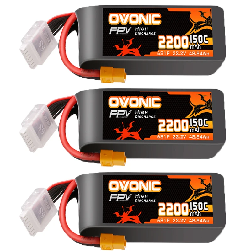 Lot de 1 à 4 Batteries LiPo RC 11.1V 2200mAh 25C pour Drone Voiture