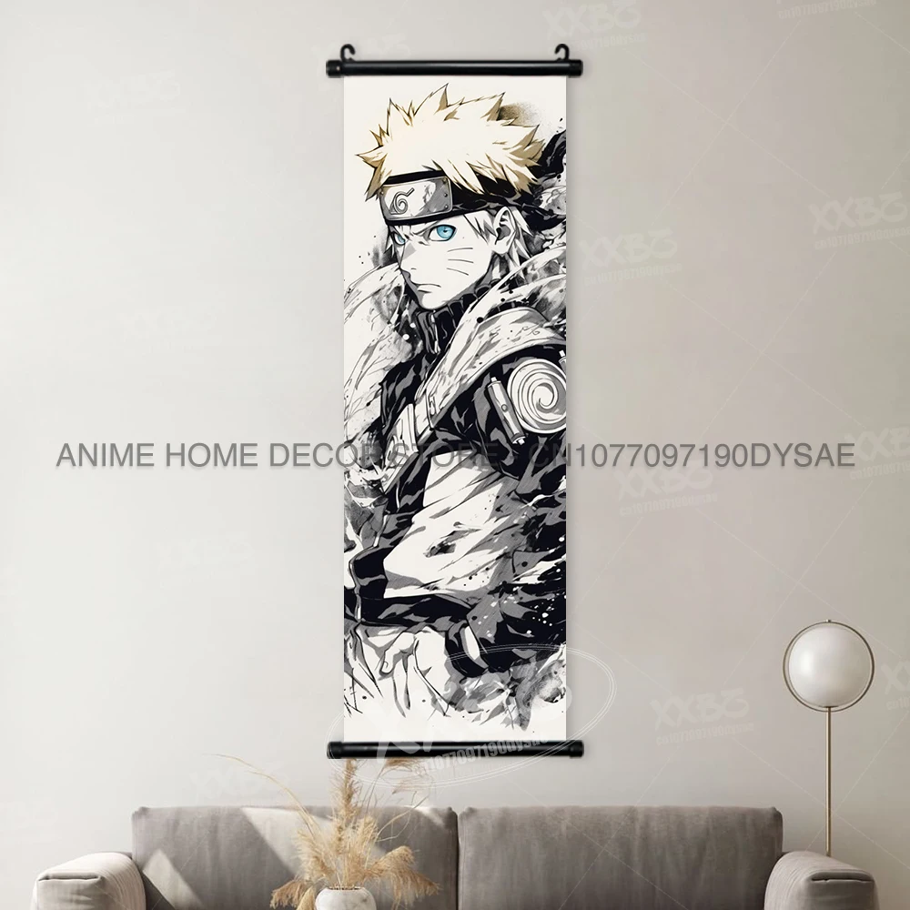 Naruto Anime Character Wall Art Scroll – Sakura, Ino, and Hinata Home Decor Mural