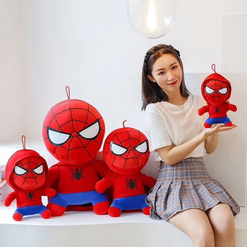 Carino Morbido Carino Spiderman Bambola Avengers Maglione Felpa Con Cappuccio Spiderman Peluche Bambola Regalo