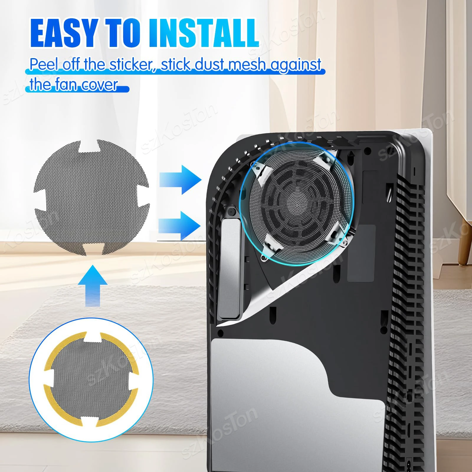 Premium Dust Protection & Cooling Kit for Gaming Consoles - 8-in-1 Dust Cover, USB Port Plugs, Cooling Fan, and Dust Filter Accessories