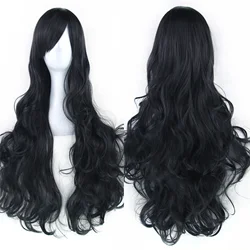 Vibrant Curly Long Green Wig - 32inches (1B)