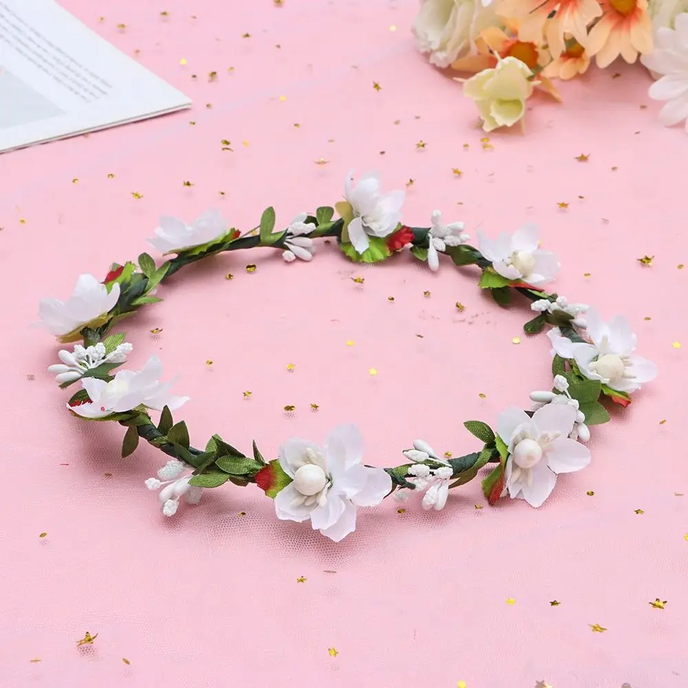 Mode Blume Krone Frühling Böhmen Blume Krone Frauen Stirnbänder verstellbare Band Mädchen Blumenkranz Braut Halo Kopf bedeckung – Detail 10
