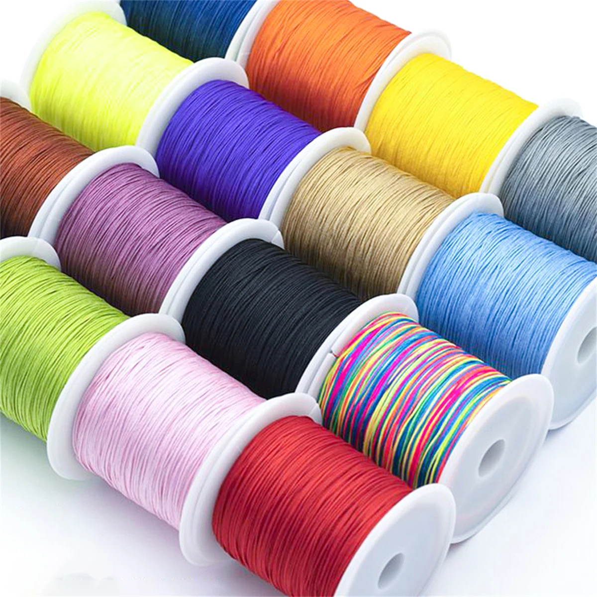 Nylon Thread Cord 0.8mm/Roll Chinese Knot Macrame Line Bracelet Braided String DIY Jewelry Making Tassel Beading Accessorie nylon cord macrame cord nylon rope