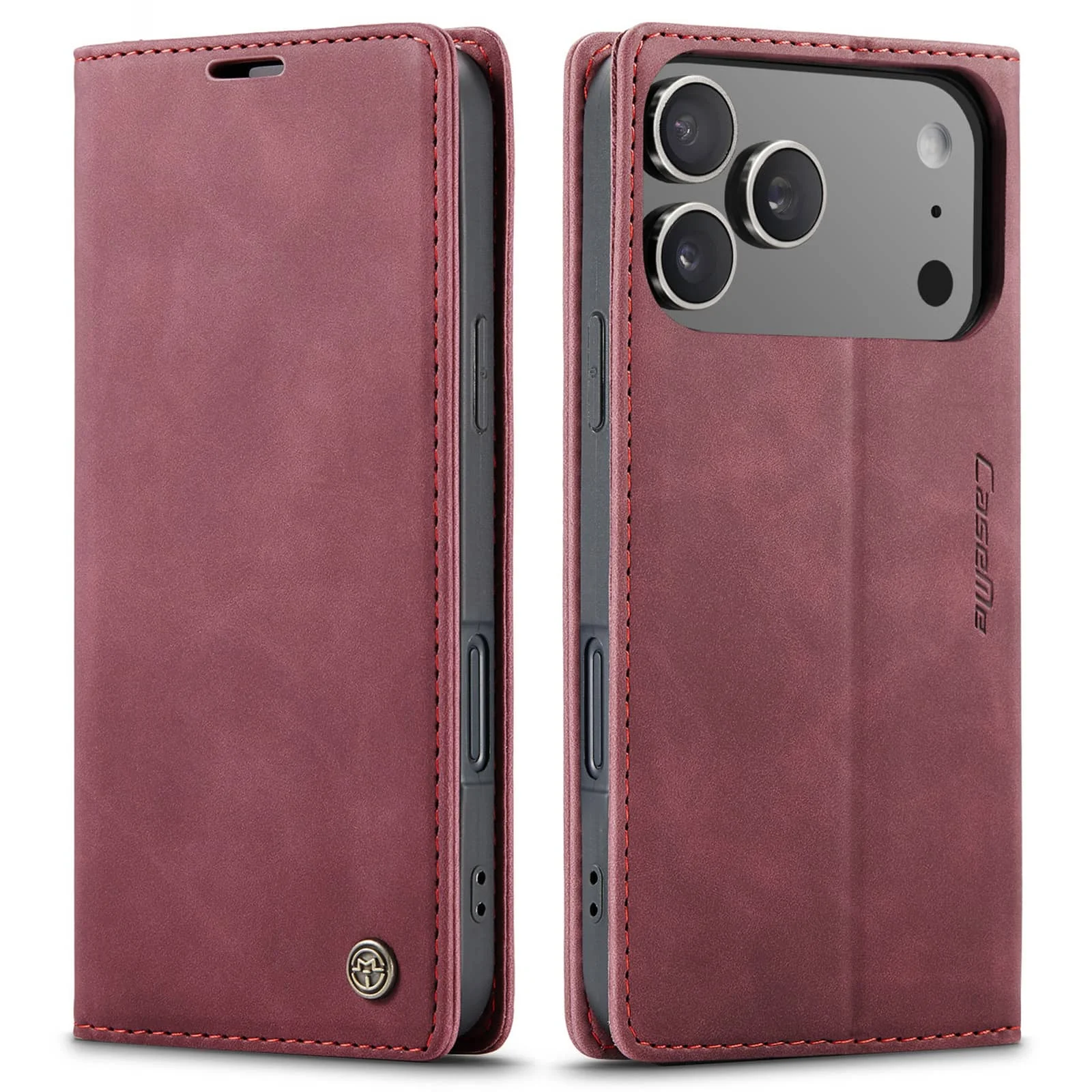 Leather Flip Wallet Case, Magnetic Folio Cover with Card Holder and Shockproof Kickstand