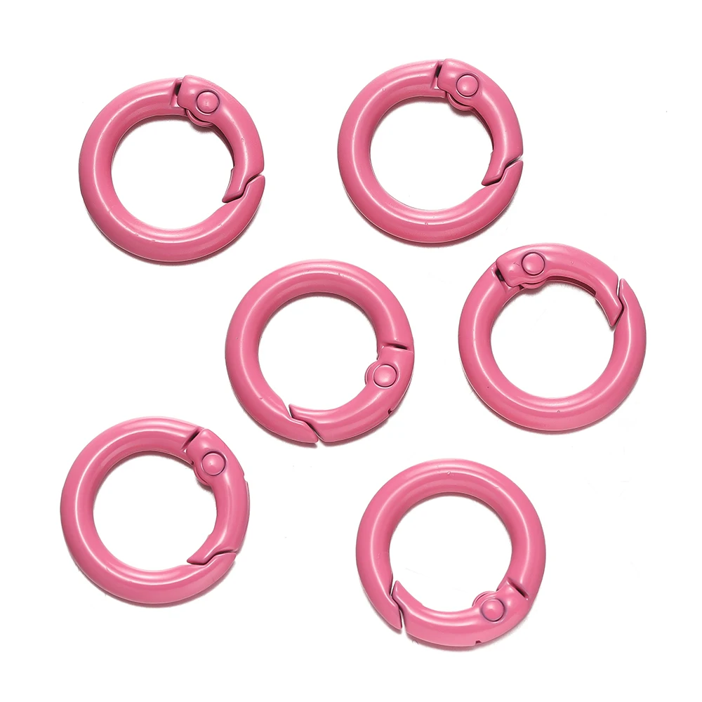 Colorful O Ring Spring Clasp Carabiner Keychain Clips - Pack of 5