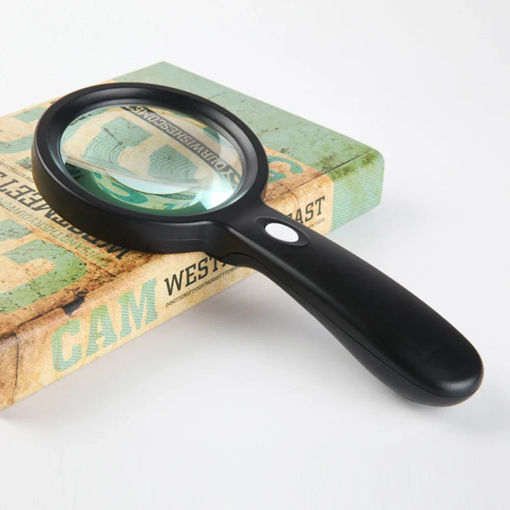 45X LED Magnifier Handheld Magnifier 12/3 LEDs Light Magnifying Glass Portable for Elder Reading Book/Newspaper Jewelry Loupe