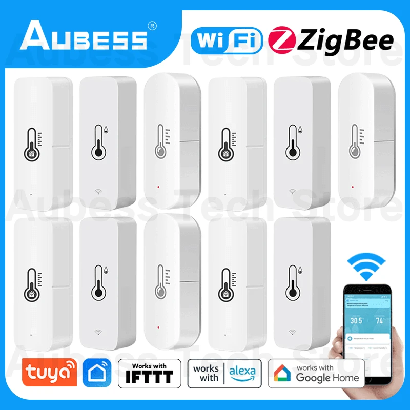 Wifi Temperature Humidity Sensor Google Assistant Zigbee/wifi