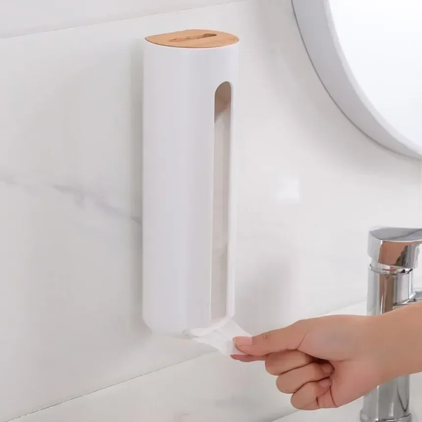 

Pad Wall Garbage And 1 Cosmetic Storage Mount Box Saver PC Cotton Holder Organizers Dispenser Bag Container Modern