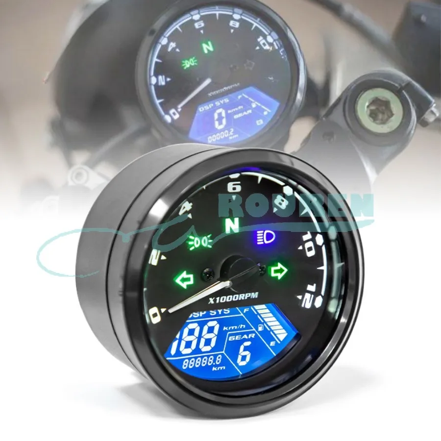 

12V Motorcycle Digital Dash Universal Motorbike Speedometer Tachometer Instruments Gauges LCD Gear Indicator Moto Modified Parts