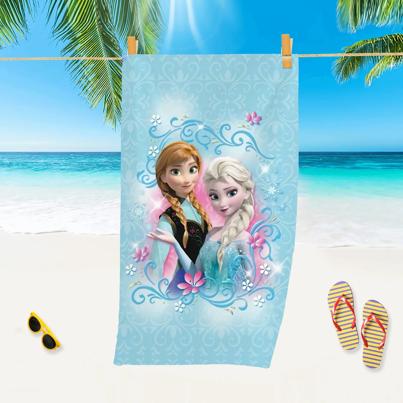 

Disney Frozen Shower Large Beach Microfiber Travel Towel For Children Women Bathroom Accessories Cute Room Decor Bath & Items