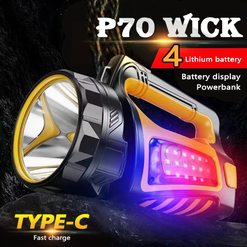 XHP70 Handheld Searchlight Powerful Lantern 18650 USB LED Camping Tent Tactical Lights Travel Long Lasting Rechargeable Lamps led flashlight led lights camping lamp led work light camping lights