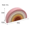 7pcs/set Baby Silicone Building Blocks BPA-Free Rainbow Stacker Nesting Puzzle Stacking Toys Toddlers Learning Montessori Toys 6