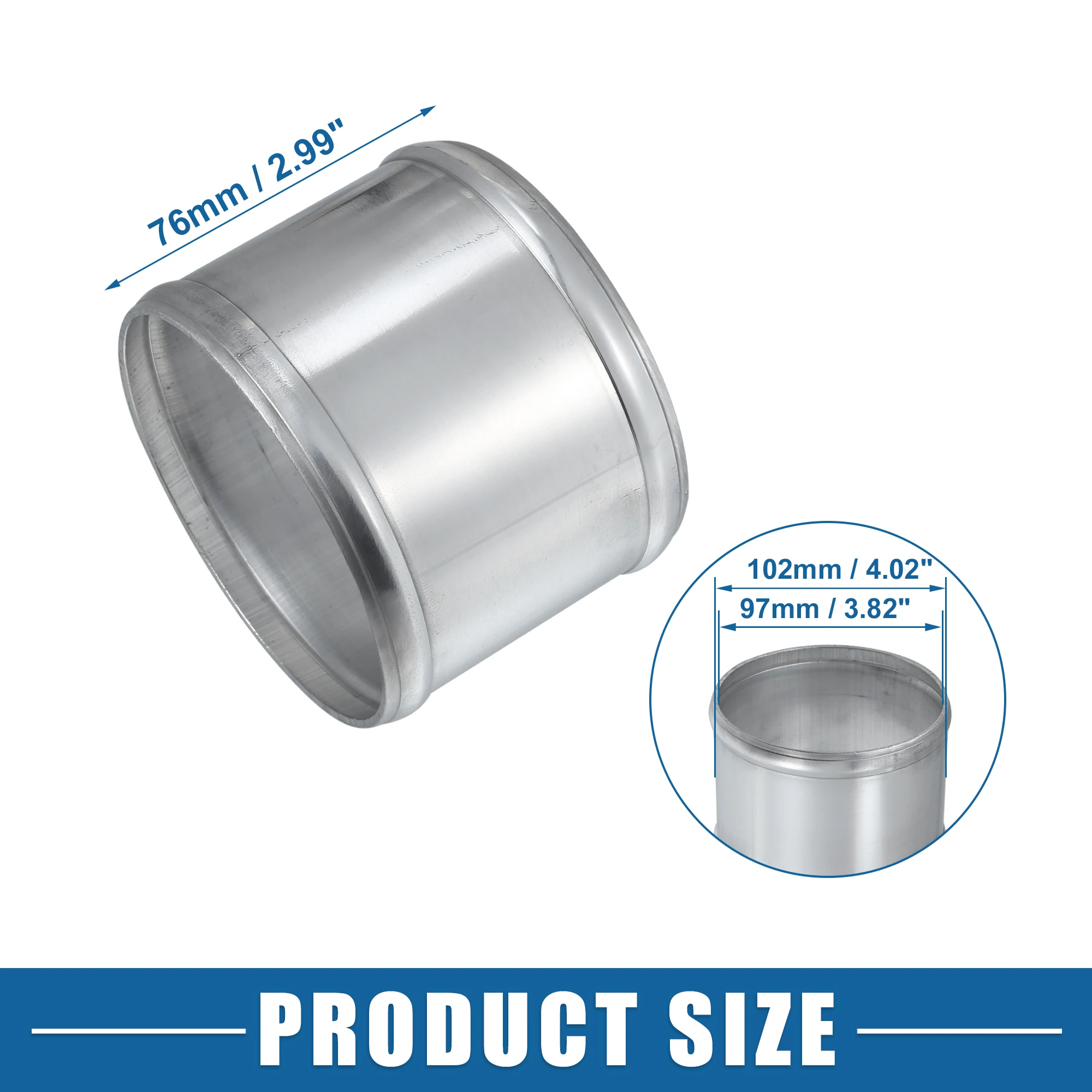 UXCELL 27mm-97mm ID 32mm-102mm OD Car Adapter Joiner Pipe Universal 76mm Length Connector Tubing Adapter Aluminum Alloy 4
