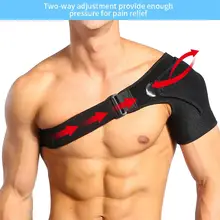 

Adjustable Shoulder Support Brace with Pressure Pad Breathable Shoulder Guard Strap Wrap for Rotator Cuff Joint Pain Fractures
