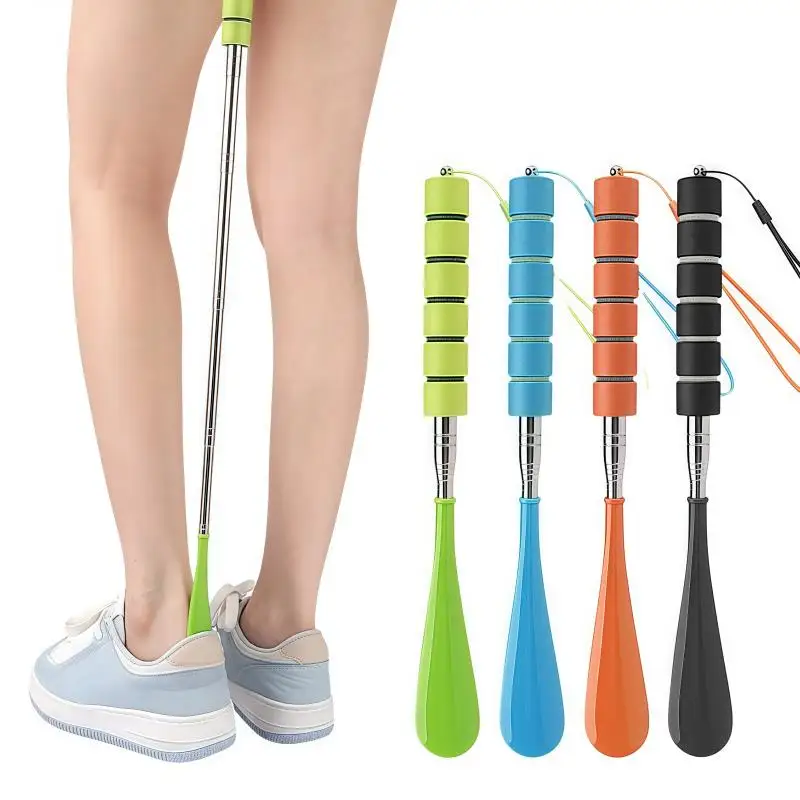 Telescoping Metal Shoehorn with Adjustable Long Handle