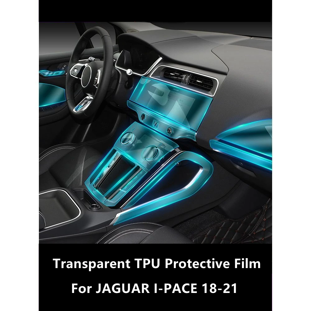 

For JAGUAR I-PACE 18-21 Car Interior Center Console Transparent TPU Protective Film Anti-scratch Repair Film Accessories
