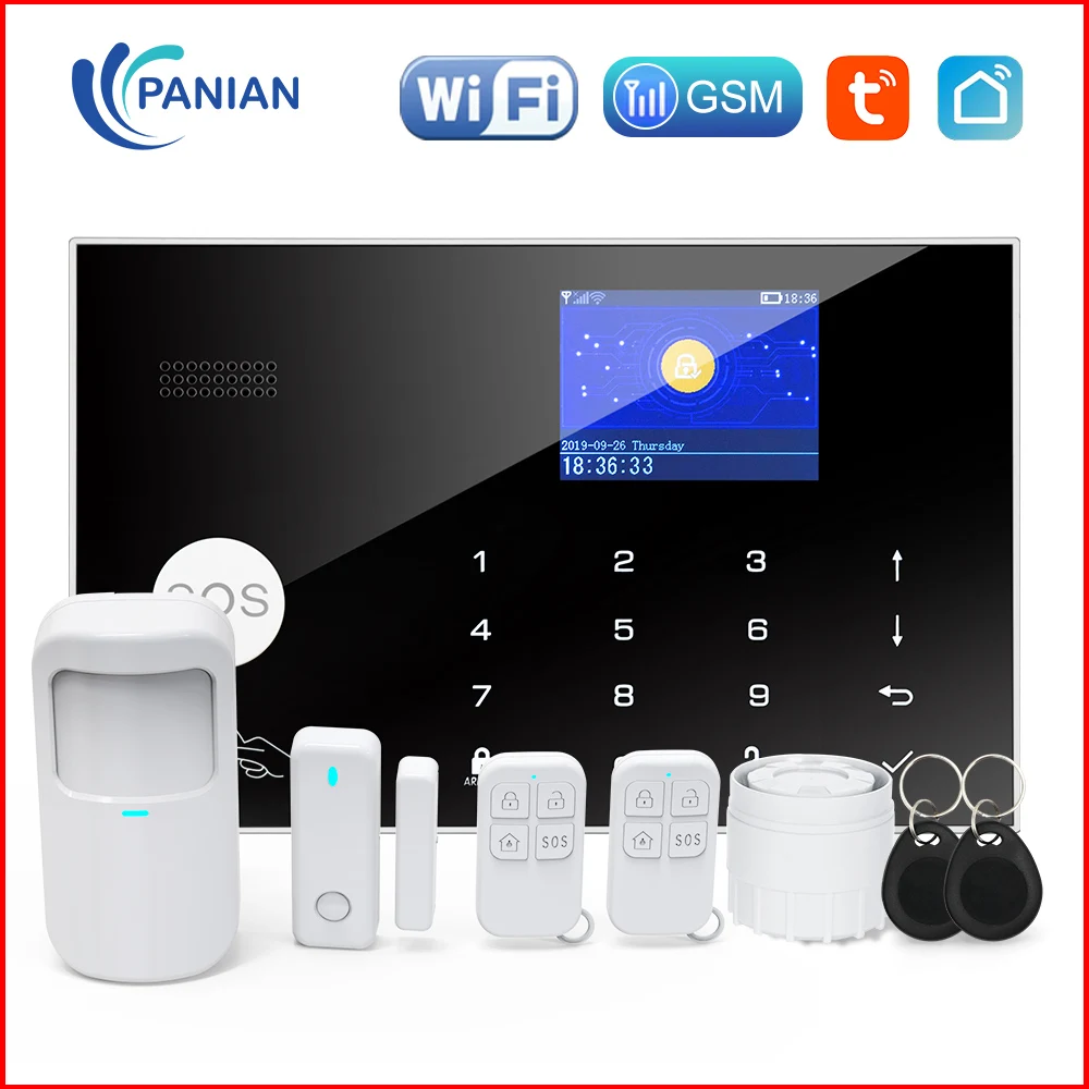 Security Alarm Home Alarm Host System GSM WiFi Wireless Protection Tuya Smart Life App Control for Office Warehouse