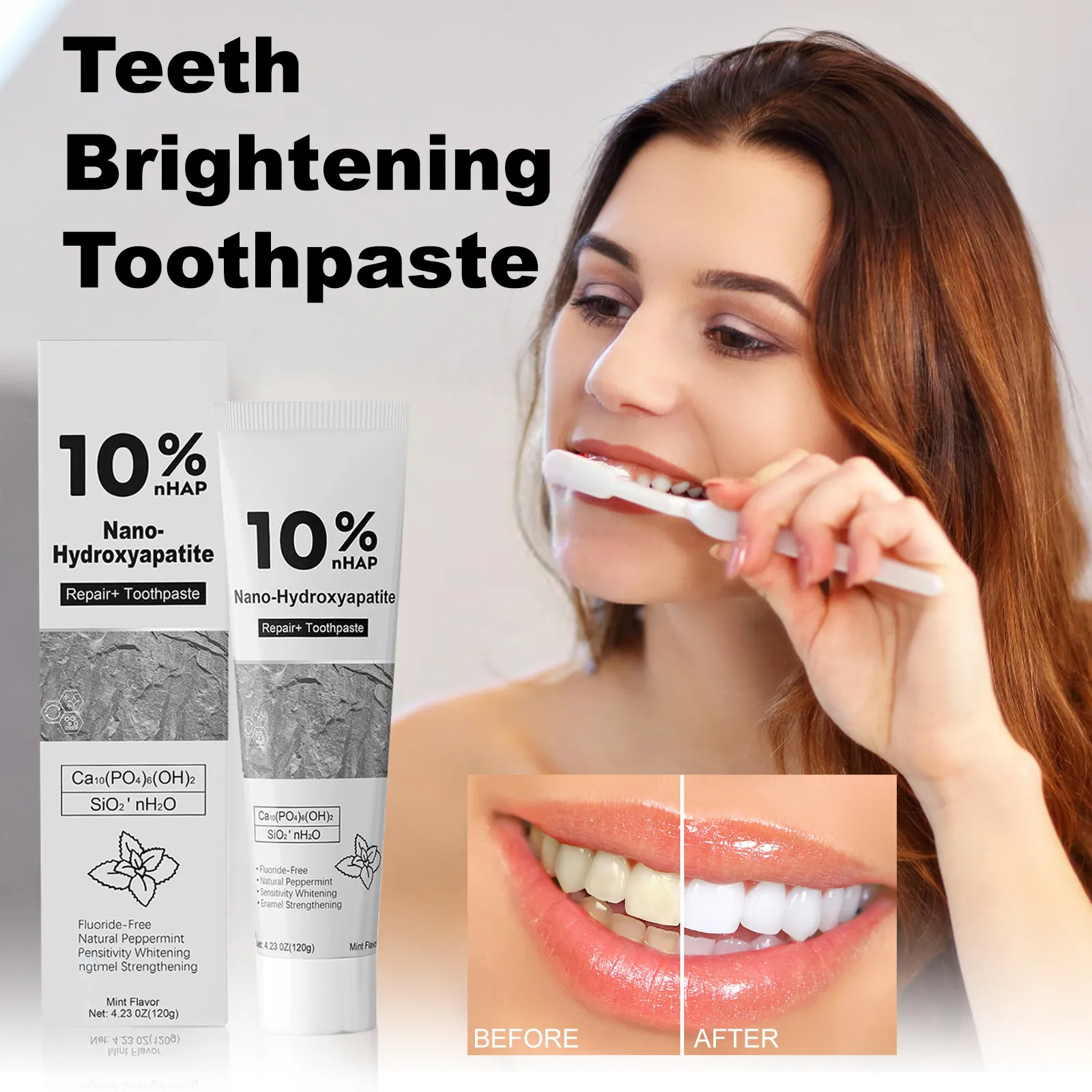 Teeth Whitening Product Nano Hydroxyapatite Toothpaste 10% Hydroxyapatite Appropriate For Sensitive Teeth Whitening Fluoride Free Mint Oral Care