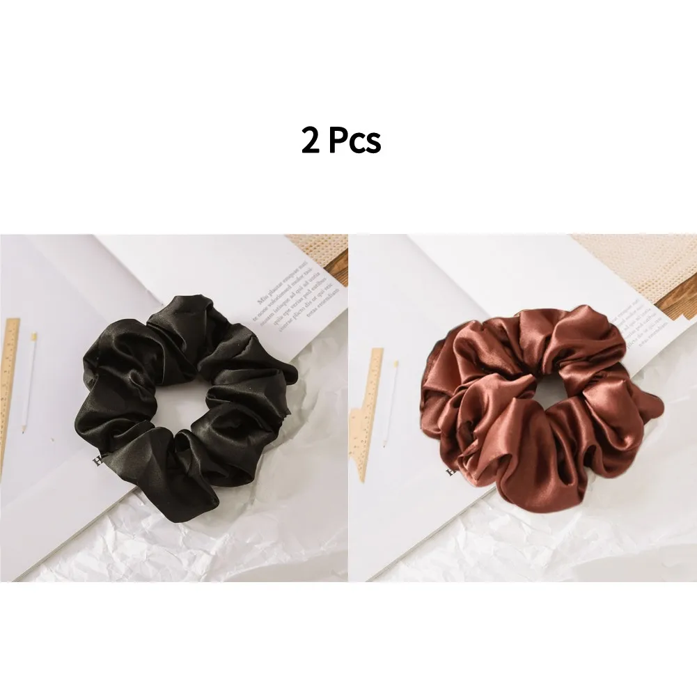 3.9 inch Women Silk Scrunchie Elastic Handmade Multicolor Hair Band Ponytail Holder Headband Hair Accessories hair clips